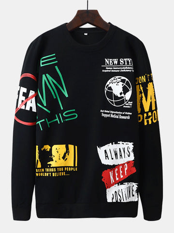 Slogan Graffiti Print Sweatshirt